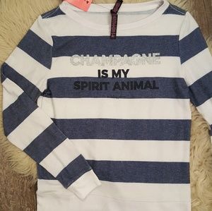 New Betsey Johnson Navy & White Knit Top Size XS